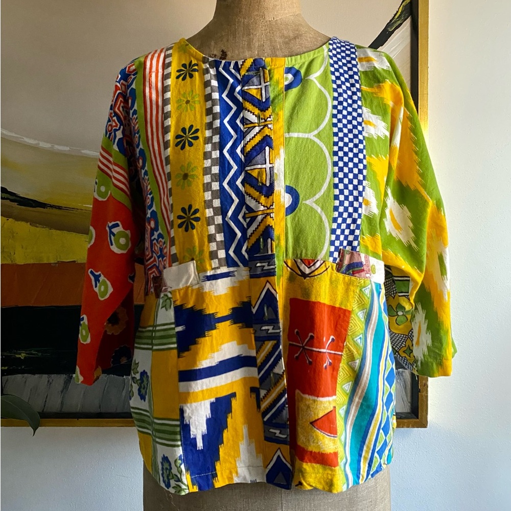 Sacred Threads Patchwork Kimono Top - image 1